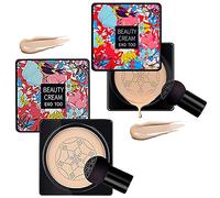 Ordolava Flawless CC Cream, Mushroom Head Air Cushion Cc Cream, Flawless CC Cream Moisturizing Oil Control Long Lasting Concealer (Ivory White+Natural)