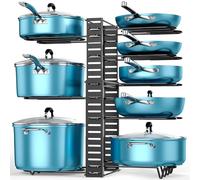 ORDORA Pots and Pans Organizer, 8 Tier with 3 DIY Methods, Adjustable Rack for Cabinet, Kitchen Organization, Storage and for Pot Lid