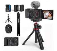 ORDRO 5K Digital Cameras for Photography - 64MP 12X Optical Zoom Travel Content Creator Camera & YouTube Vlogging Camera with Flip Screen, Microphone & Tripod Grip, 64GB Memory Card
