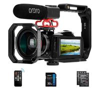 ORDRO AC3 Camcorder Video Camera WiFi Ultra for YouTube, IR Night Vision Camcorder with Microphone, Wide Lens, Lens Hood, 2 Batteries
