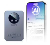 ORDRO AI Voice Recorder, Transcription Summaries and Mind-Map for Meeting | 152 Languages, Ultra-Slim, InstantView Display, 6D Dual Mic with Noise Reduction, 30 Hour Recording, Grey
