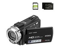 ORDRO Camcorder Night Vision Camera, Videro Camera for YouTube, Vlogging Camera 1080P 30MP 3.0 Inch 270 Degree Rotation LCD 16X Digital Zoom Camcorder with 2 Batteries and 16GB Card