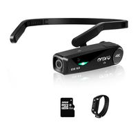 ORDRO EP6 Plus 4K Video Camcorder Wearable Vlog Camera, Vlog Video Camera UHD 1080P 60FPS Hands-Free Head Mounted Camera with EIS 6.0 Anti-Shake, 32G Micro SD Card, Smart Remote, Carrying Case