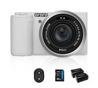 ORDRO G730 5K 64MP HD Vlog Micro Single Camera, 12X Optical Zoom Vlogging Camcorder with 3.2" IPS touch Flip Screen, WDR, Wifi for YouTube (White)