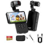 ORDRO M5 Video Camera, Vlogging Camera, 3-Axis Gimbal Stabilization, 4K 60fps, Face Tracking, 3.5inch Rotatable Touchscreen Vlog Camera for YouTube