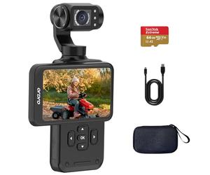 ORDRO M5 Video Camera, Vlogging Camera, 3-Axis Gimbal Stabilization, 4K 60fps, Face Tracking, 3.5inch Rotatable Touchscreen Vlog Camera for YouTube