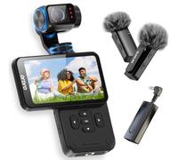 ORDRO M5 with MIC, Video Camera, Vlogging Camera, 3-Axis Gimbal Stabilization, 4K 60fps, Face Tracking, 3.5inch Rotatable Touchscreen Vlog Camera for YouTube