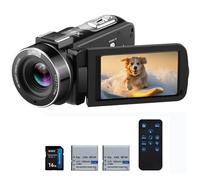 ORDRO Video Camera, 1080P 30fps IR Night Vision Vlogging Camera for Beginners, 3" IPS Display, 18X Digital Zoom, YouTube Video Camera for Kids with SD Card