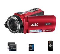 ORDRO Video Camera with 10X Optical Zoom, Camcorder 30MP, Vlogging Camera, Webcam Recorder 3.0 Inch 270° Rotation Screen with Auto Focus, Remote Control, 32G Card