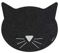 ORE Pet Black Cat Face Recycled Rubber Pet Placemat,Size: 1 Pack