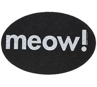 Ore' Pet Oval Meow Recycled Rubber Pet Placemat, Black