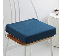 OREAMY Memory Foam Chair Pad, 5/8cm Thick, 40/45/50cm, Luxury Large Seat Pads, Non Slip, Dark Blue, 50x50x5cm, Dining/Garden/Office/Kitchen Chair Cushion