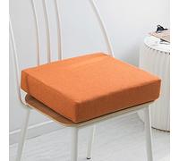 OREAMY Memory Foam Chair Pad, 5/8cm Thick, 40/45/50cm, Luxury Large Seat Pads, Non Slip, Washable, Orange, 40x40cm