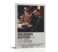 OREAUORN Inglourious Basterds Movie Poster Wall Art Canvas Cover Aesthetic Vintage Poster Decorative Painting for Living Room Bed Room 08x12inch(20x30cm) Frame-style