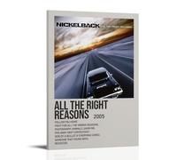 OREAUORN Nickelback All The Right Reasons Poster Wall Art Canvas Cover Aesthetic Vintage Poster Decorative Painting for Living Room Bed Room 12x18inch(30x45cm) Frame-style