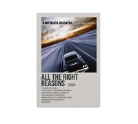 OREAUORN Nickelback All The Right Reasons Poster Wall Art Canvas Cover Aesthetic Vintage Poster Decorative Painting for Living Room Bed Room 16x24inch(40x60cm) Unframe-style