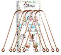 Oreayu Copper Tongue Cleaner (Pack of 5) :An Anti-Microbial Tongue Cleaner for Managing Oral Health | Reduces Bad Breath & Supports Digestive Health | Comfortable & Flexible Handle | Easy & Safe to