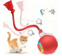 Orebog Red Interactive Cat Toys, Automatic Moving Cat Toy for Boring Indoor Adult Cats, Fast Spinning, Charp & Motion Activated Kitty Toy, Fun Gift for Cats with Speedy 2.0 Tail, USB Rechargeable