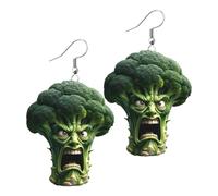 Orecchini Broccoli Food - Gioielli Vegetali Acrilico 2D | Forma di Broccoli Verdi | Orecchini Leggeri Multiuso da Donna Ragazza Matrimoni Uso Quotidiano Regalo Compleanno