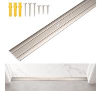 Orechic 35"L x 1.5"W Aluminum Floor Transition Strip, Metal Door Threshold | 0.1"high, Includes Screws and Expansion Anchors, Suitable for gaps between laminate flooring and hardwood floors.(Champagne)