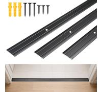 Orechic 35"L x 1.5"W Aluminum Floor Transition Strip, Metal Door Threshold | Includes Screws and Expansion Anchors, Suitable for gaps between laminate flooring and hardwood floors.(Black,3pcs)