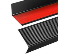 Orechic Black 36" Metal Stair Nosing, Heavy-Duty Aluminum Self-Adhesive Stair Edge Protector for Indoor/Outdoor Stairs, Non-Slip Tread Cover, L- Molding(48 x 1.2 x 2 in, 2Pcs)