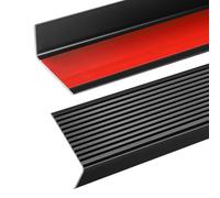 Orechic Black 36" Metal Stair Nosing, Heavy-Duty Aluminum Self-Adhesive Stair Edge Protector for Indoor/Outdoor Stairs, Non-Slip Tread Cover, L- Molding(36 x 1.2 x 2 in, 2Pcs)