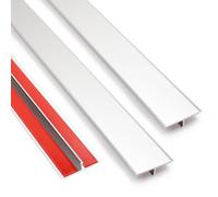 Orechic Metal Floor Transition Strips for Doorways, Self-Adhesive Aluminum T-Molding Floor Divider for Wood Tile Vinyl Laminate, Joining Flooring Gaps Seamless (3Pcs,36"x 2",Silver)