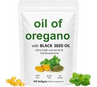 Oregano Oil 6000mg & Black Seed Oil 200mg Softgels | Enteric Coated Vegan Capsules to Support Normal Immune System Function, Digestive Comfort, Non-GMO - 300 Count