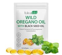 Oregano Oil Capsules, Vegan - 2in1 6000 mg Oregano with Black Seed Oil 200 mg, Highly Effective Immune and Digestive Support, Pure & Natural 120 Softgels (1)