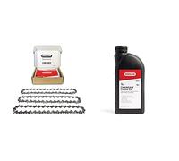 Oregon 3-Pack Chainsaw Chain for 14-Inch (35 cm) Bar -50 Drive Links - low-kickback chain fits several Stihl models (91P050X3) & Chainsaw Chain and Guide Bar Oil, 1 Litre Bottle (90844)