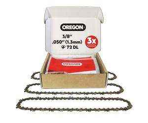 Oregon 3-Pack Chainsaw Chain for Stihl - 3/8" Pitch, .050" (1.3 mm) Gauge for 20" (50cm) Bar, 72 Drive Links - Full Chisel Replacement Saw Chain, Fits Several Stihl Models and More