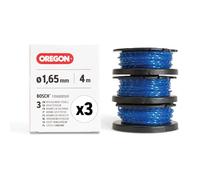 Oregon Pre-Filled Strimmer Spool Line for Bosch, Guaranteed Fit for F016800569, Fits Bosch EasyGrassCut Strimmers, Fitted with Premium Oregon Gatorline Square Twist Spool 1.65mm, 3-Pack