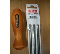 Oregon 70505T Chainsaw Round Files And Wooden Handle 13/64" / 5.2mm Pack of 3