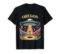 Oregon Alien UFO Abduction Retro Sci-Fi Art T-Shirt