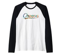Oregon Beaver State PNW Outdoors Tie Dye Vintage Varsity Raglan Baseball Tee