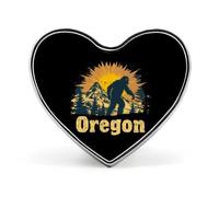 Oregon Bigfoot Mountains Vintage Enamel Lapel Pin Heart Badge Brooches for Women Men Jewelry Backpack Hats Decor