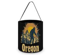 Oregon Bigfoot Mountains Vintage Foldable Halloween Trick Or Treat Bags Tote Goodie Candy Bucket Gift Party Favor Supplies