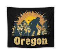 Oregon Bigfoot Mountains Vintage Tapestry Wall Hanging Tapestries 50"x60"