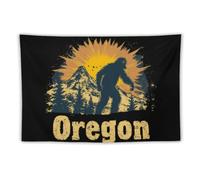 Oregon Bigfoot Mountains Vintage Tapestry Wall Hanging Tapestries 60"x90"