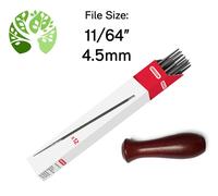 OREGON Box of 12 Round Files 11/64"4.5mm Chainsaw Chain Sharpening Filing HANDLE