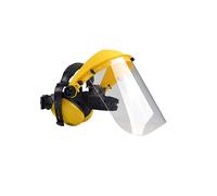 Oregon Browguard, Ear Protection & Clear Visor Combination PPE, Adjustable Safety Face Shield with Noise Cancelling Ear Muffs Attached to a Head Guard, For Forestry, Gardening, Loggers, DIY, One Size