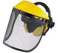 Oregon Browguard, Ear Protection & Steel Mesh Visor Combination Ppe, Adjustable Safety Face Shield With Noise Cancelling Muffs