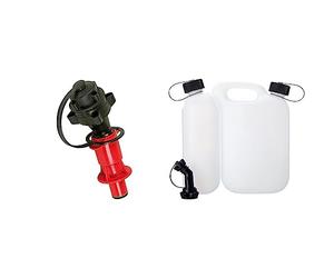 OREGON Economic Combi-Can, 5 + 3 litres, Dual Cans & Fuel Combi Can Safety Spout, Replacement Nozzle