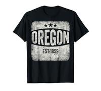 Oregon Est 1858 Vintage State Proud Patriot Flag Stars Retro T-Shirt