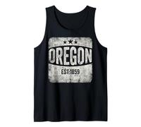 Oregon Est 1858 Vintage State Proud Patriot Flag Stars Retro Tank Top