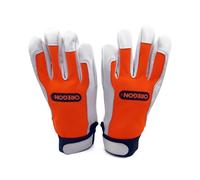 Oregon High-grip Working Gloves - Protective Work Gloves for Forestry, Gardening & Outdoor Work, with Reinforced Leather Palm, Bi-Elastic Spandex Back, Adjustable Fit, Enhanced Grip - Size Medium