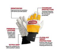 OREGON Leather Chainsaw Safety Gloves. Both Hand Protection Size XL 11. 295399XL