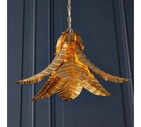 oregon metal palm leaf pendant ceiling light in gold