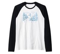 Oregon Mountain Biking Vintage MTB Souvenir Art Gift Raglan Baseball Tee